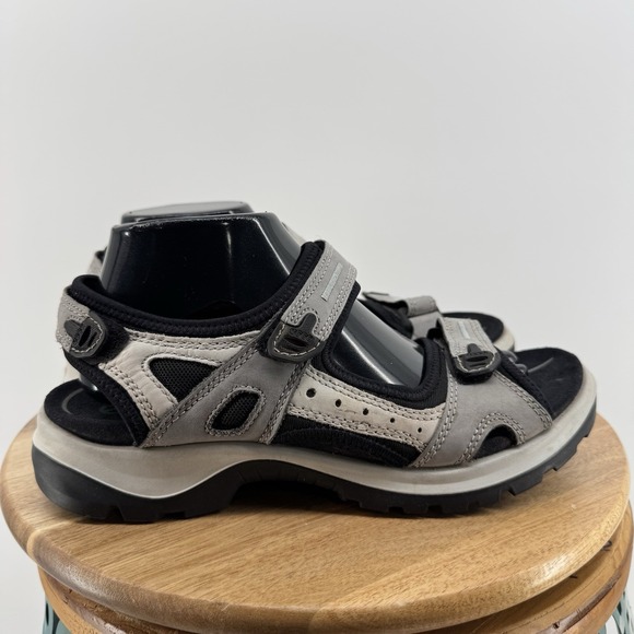 ECCO Sandal‎ Offroad Yucatan Slingback Beige Gray Leather Woman's 41 US 10-10.5 - Picture 4 of 15